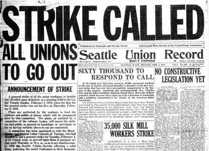 110 AFL-affiliated unions and the IWW answering the call for a city-wide general strike